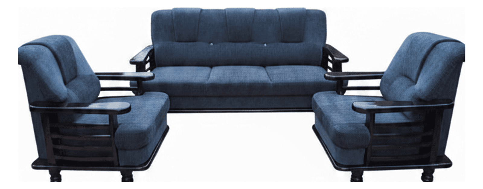 Classic Upholstered Wooden Sofa Set