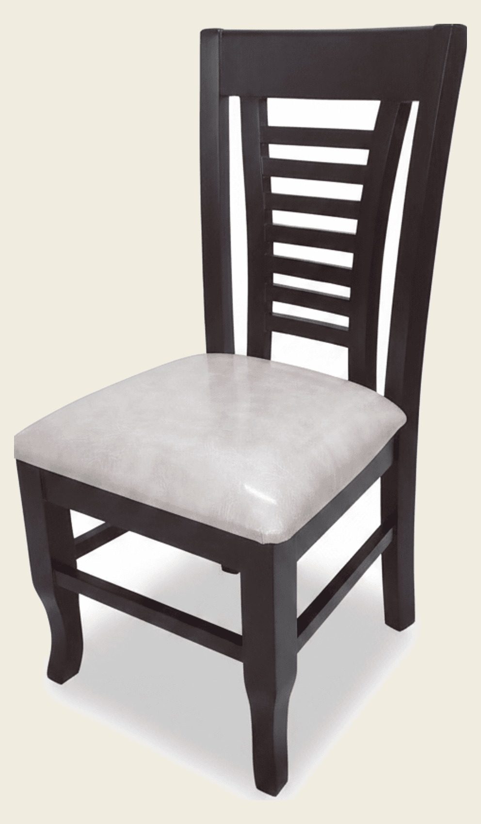Solid Wood Dining Chair with Ladder Back and Cushioned Seat
